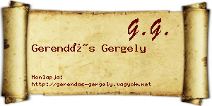 Gerendás Gergely névjegykártya